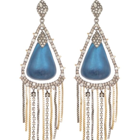 Liquid Lucite Crystal Pavé Pebble Drop Earring Alexis BittarArchive Lucite Crystal Chain Post Earrings Celebration Wear